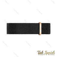 بند ساعت دنیل ولینگتون زنانه برزنتی مشکی رزگلد DW-Strap-4249-L