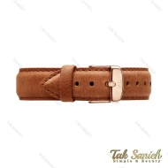 بند چرمی ساعت دنیل ولینگتون زنانه رنگ عسلی رزگلد DW-Strap-4255-L