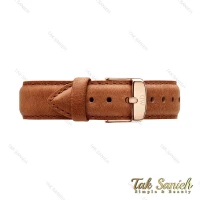 بند چرمی ساعت دنیل ولینگتون زنانه رنگ عسلی رزگلد DW-Strap-4255-L