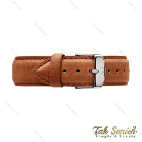 بند ساعت دنیل ولینگتون چرمی عسلی مردانه سیلور DW-Strap-4256-G