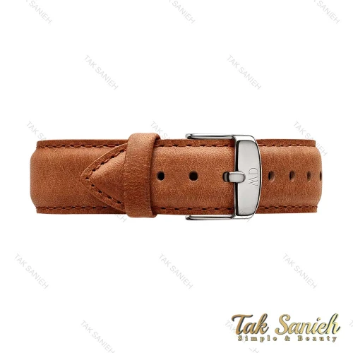 بند ساعت دنیل ولینگتون چرمی عسلی مردانه سیلور DW-Strap-4256-G