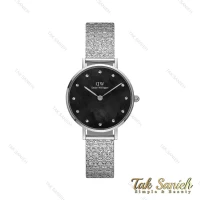 ساعت دنیل ولینگتون سیلور زنانه صفحه صدف مشکی نگین دار DW-4307-28-L