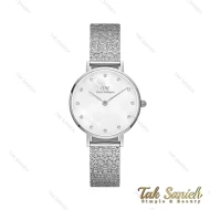 ساعت دنیل ولینگتون زنانه سیلور صفحه صدف سفید نگین دار DW-4310-28-L