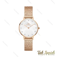 ساعت دنیل ولینگتون رزگلد زنانه صفحه صدف سفید نگین دار DW-4311-28-L
