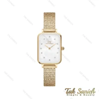 ساعت دنیل ولینگتون زنانه مستطیلی طلایی صفحه صدف نگین دار DW-4315-L