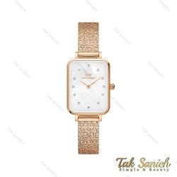 ساعت دنیل ولینگتون زنانه کوادرو رزگلد صفحه صدف نگین دار DW-4317-L