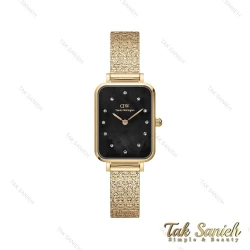 ساعت دنیل ولینگتون زنانه کوادرو طلایی صفحه صدف مشکی DW-4318-L