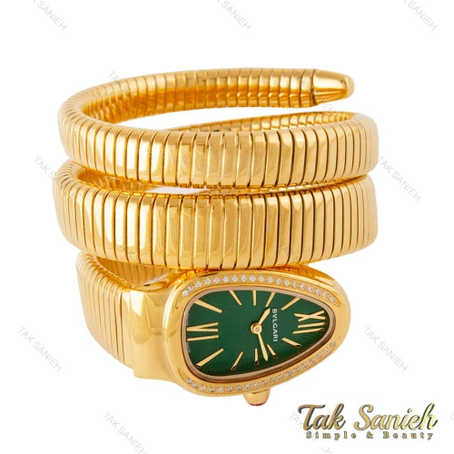 ساعت بولگاری ماری طلایی دورنگین صفحه سبز زنانه Bvlgari-4325-L