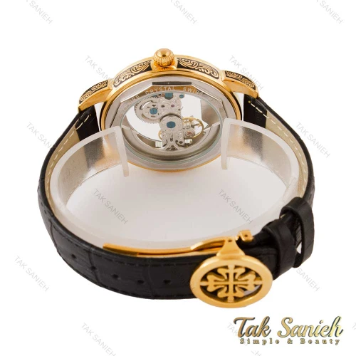 ساعت پتک فیلیپ مردانه اتوماتیک حکاکی شده طلایی Patek-4338-G