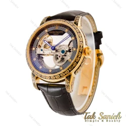 ساعت پتک فیلیپ مردانه اتوماتیک حکاکی شده طلایی Patek-4338-G