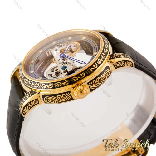 ساعت پتک فیلیپ مردانه اتوماتیک حکاکی شده طلایی Patek-4338-G