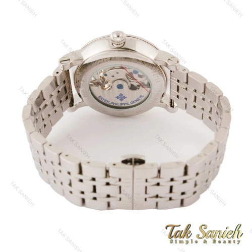 ساعت پتک فیلیپ مردانه اتوماتیک اسکلتون سیلور مشکی Patek-4340-G