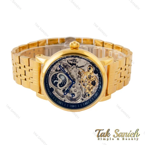 ساعت پتک فیلیپ مردانه اتوماتیک اسکلتون طلایی مشکی Patek-4341-G