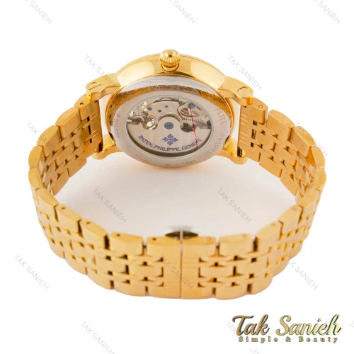 ساعت پتک فیلیپ مردانه اتوماتیک اسکلتون طلایی مشکی Patek-4341-G