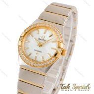 ساعت امگا کانسلیشن زنانه سیلور طلایی خطی دورنگین Omega-4377-L