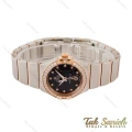ساعت امگا زنانه کانسلیشن رزگلد سیلور نگین دار صفحه مشکی Omega-4379-L