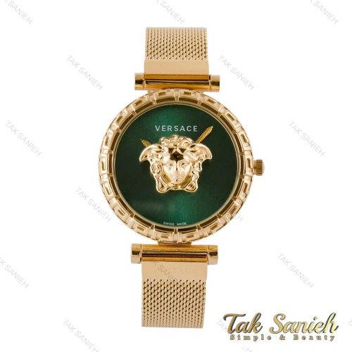 ساعت ورساچه زنانه پالازو طلایی صفحه سبز Versace-4384-L