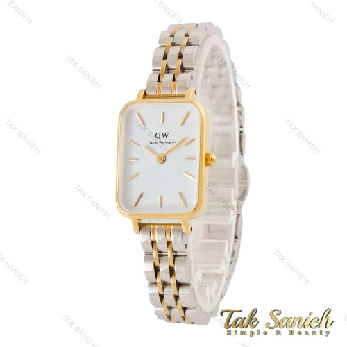 ساعت دنیل ولینگتون زنانه مستطیلی طلایی سیلور صفحه سفید DW-4385-L