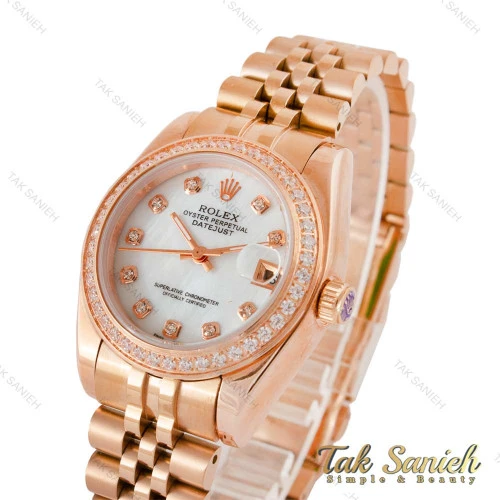 ساعت رولکس زنانه رزگلد دورنگین مدیوم Rolex-4390-L
