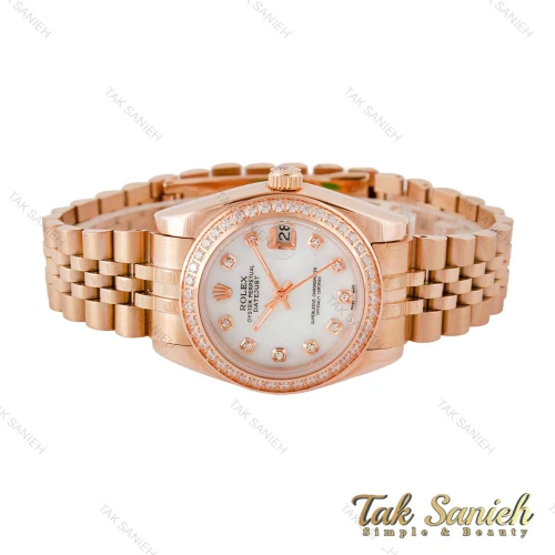 ساعت رولکس زنانه رزگلد دورنگین مدیوم Rolex-4390-L