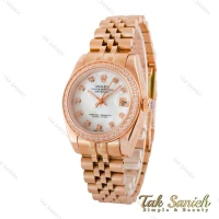 ساعت رولکس زنانه رزگلد دورنگین مدیوم Rolex-4390-L