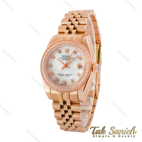 ساعت رولکس زنانه رزگلد دورنگین مدیوم Rolex-4390-L