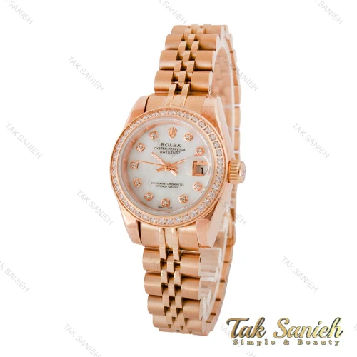 ساعت رولکس زنانه رزگلد نگین دار اسمال Rolex-4391-L