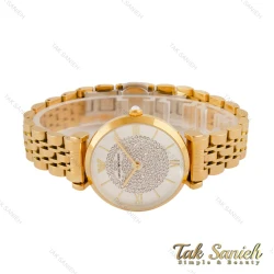 ساعت امپریو آرمانی زنانه طلایی صفحه فول نگین Armani-4398-L