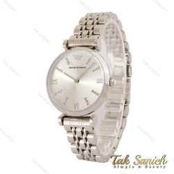 ساعت امپریو آرمانی زنانه نقره ای ایندکس نگین Armani-4400-L