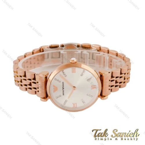 ساعت امپریو آرمانی زنانه رزگلد صفحه سیلور Armani-4402-L