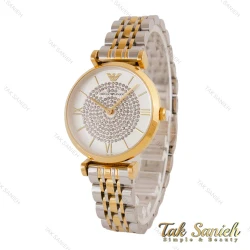 ساعت امپریوآرمانی زنانه دو رنگ طلایی نگین دار Armani-4417-L