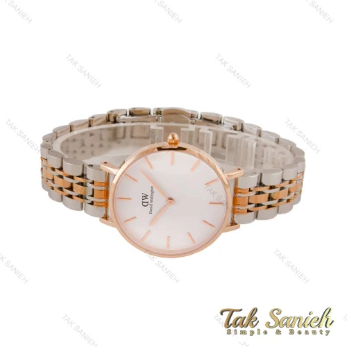 ساعت دنیل ولینگتون زنانه دورنگ رزگلد صفحه سفید متوسط DW-4424-32-L