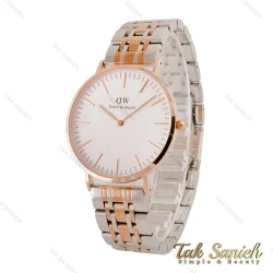 ساعت دنیل ولینگتون مردانه دورنگ رزگلد صفحه سفید DW-4425-42-G