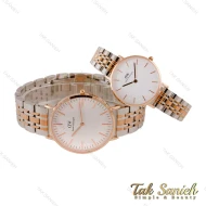 ساعت ست دنیل ولینگتون دورنگ رز صفحه سفید متوسط DW-4426-32-S