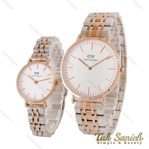 ساعت دنیل ولینگتون ست دورنگ رزگلد صفحه سفید اسمال DW-4427-28-S