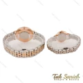 ساعت دنیل ولینگتون ست دورنگ رزگلد صفحه مشکی DW-4428-28-S