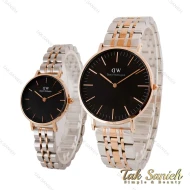 ساعت دنیل ولینگتون ست دورنگ رزگلد صفحه مشکی DW-4428-28-S