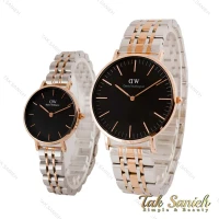 ساعت دنیل ولینگتون ست دورنگ رزگلد صفحه مشکی DW-4428-28-S