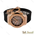 ساعت هابلوت زنانه سه موتوره رزگلد صفحه اسکلتون Hublot-4430-G
