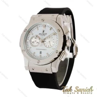 ساعت هابلوت مردانه سه موتوره سیلور صفحه سفید Hublot-4434-G