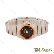 ساعت امگا کانسلیشن زنانه دورنگ رزگلد صفحه مشکی Omega-4439-L