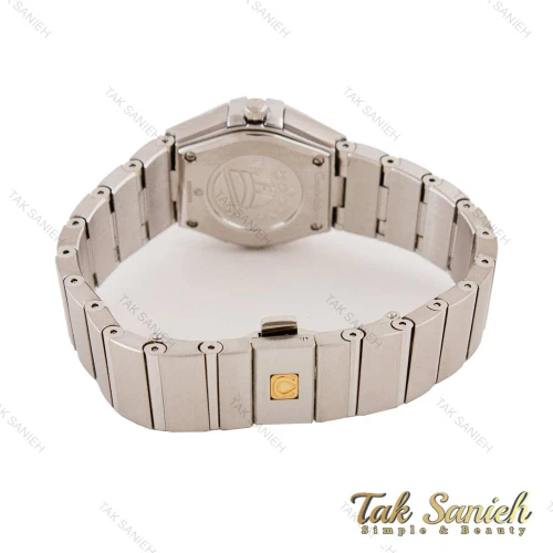 ساعت امگا زنانه سیلور صفحه سرمه ای نگین دار Omega-4441-L