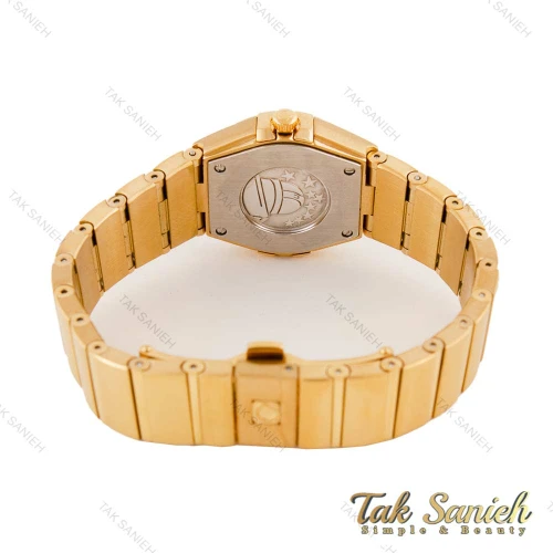 ساعت امگا کانسلیشن زنانه طلایی دورنگین صفحه سفید Omega-4442-L