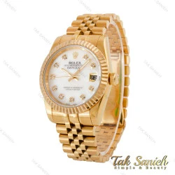 ساعت رولکس مردانه طلایی صفحه سفید Rolex-4450-G