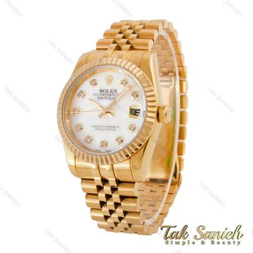ساعت رولکس مردانه طلایی صفحه سفید Rolex-4450-G
