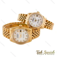 ساعت ست رولکس دیت جاست طلایی صفحه سفید Rolex-4451-S