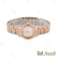 ساعت بِربِری زنانه دورنگ رزگلد صفحه سفید Burberry-4458-L