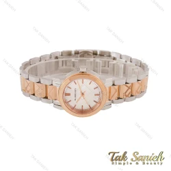 ساعت بِربِری زنانه دورنگ رزگلد صفحه سفید Burberry-4458-L