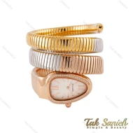 ساعت بولگاری ماری زنانه سه رنگ رزگلد سیلور طلایی نگین دار Bvlgari-4459-L