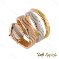 ساعت بولگاری ماری زنانه سه رنگ رزگلد سیلور طلایی نگین دار Bvlgari-4459-L